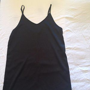 Sleeveless Satin Black Slip Dress